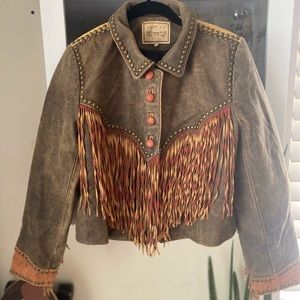 Double D Ranch Fringe Leather Jacket *RARE*